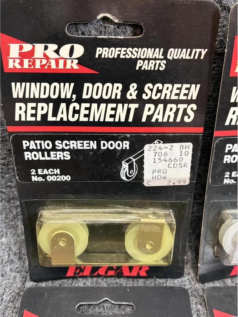 Pro Repair Patio Screen Door Rollers 2 Pack No. 00200 Lot of 4
